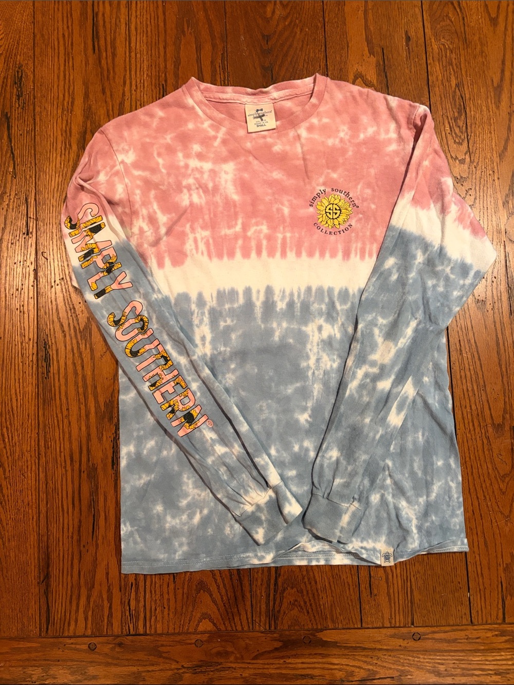 Simply Southern Pink & Blue Tie-Dye Long Sleeve Tee
